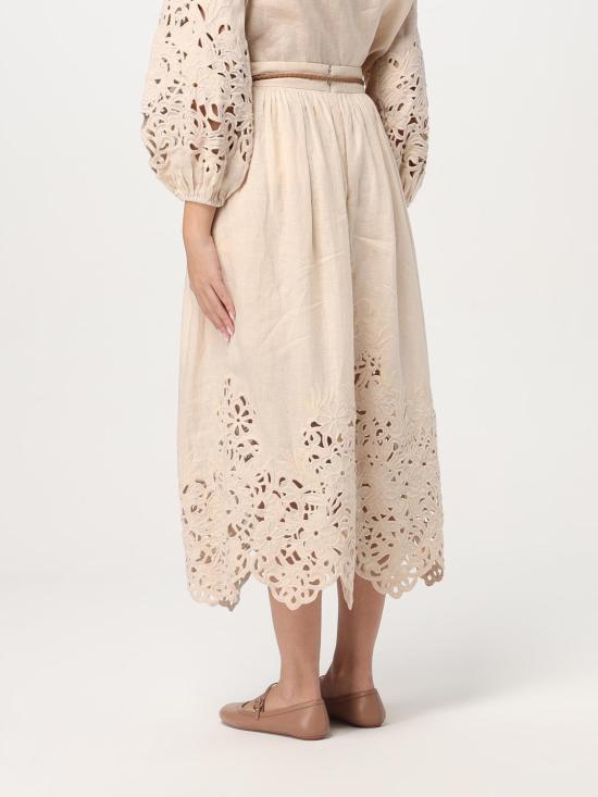 25FW 짐머만 롱 스커트 1745SRS251 CRM Yellow Cream - ZIMMERMANN