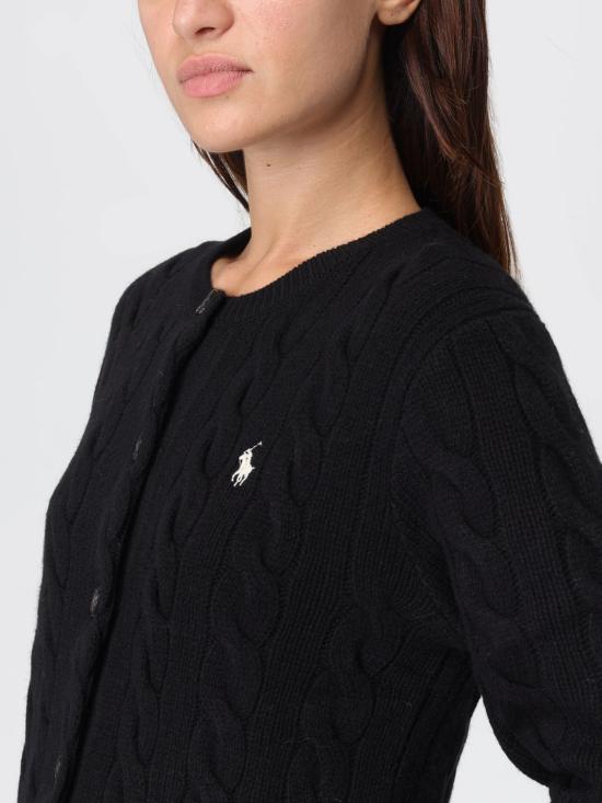 25FW 폴로 랄프로렌 로고 자수 크루넥 가디건 211972104 005 Black - POLO RALPH LAUREN