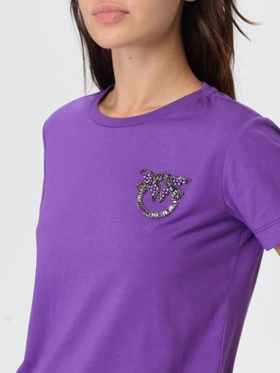 25FW 핑코 반팔 티셔츠 103320A2RN W79 Violet - PINKO