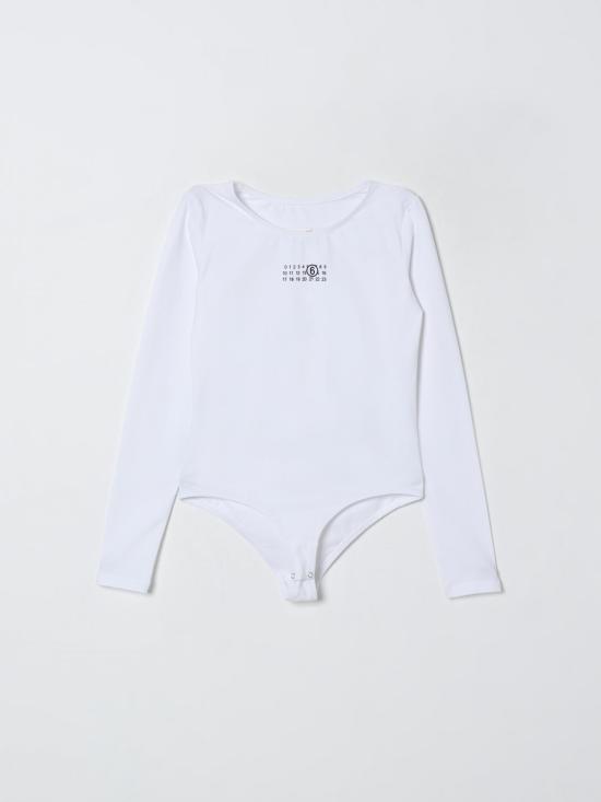 25FW [키즈] MM6 메종마르지엘라 탑 M60911MM06L M6100 White