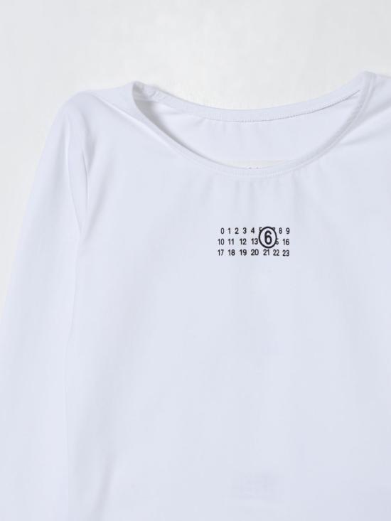 25FW [키즈] MM6 메종마르지엘라 탑 M60911MM06L M6100 White - MM6 MAISON MARGIELA