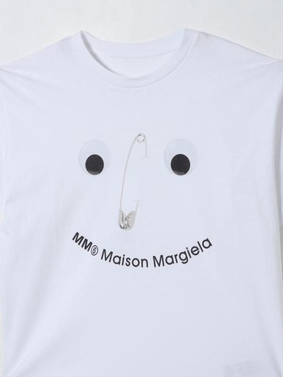 25FW [키즈] MM6 메종마르지엘라 티셔츠 M60907MM04I M6100 White - MM6 MAISON MARGIELA