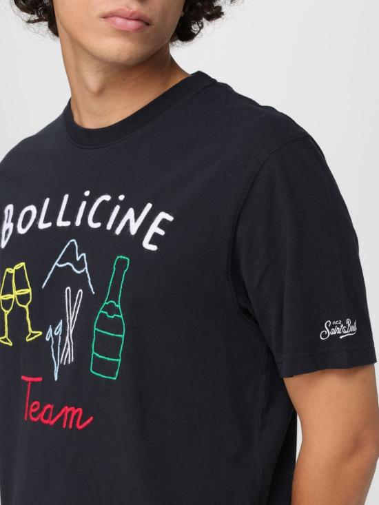 25FW 세인트바쓰 반팔 티셔츠 ARN0004 BOLLICINE LINE 00 EMB 02634I Black - MC2 SAINT BARTH