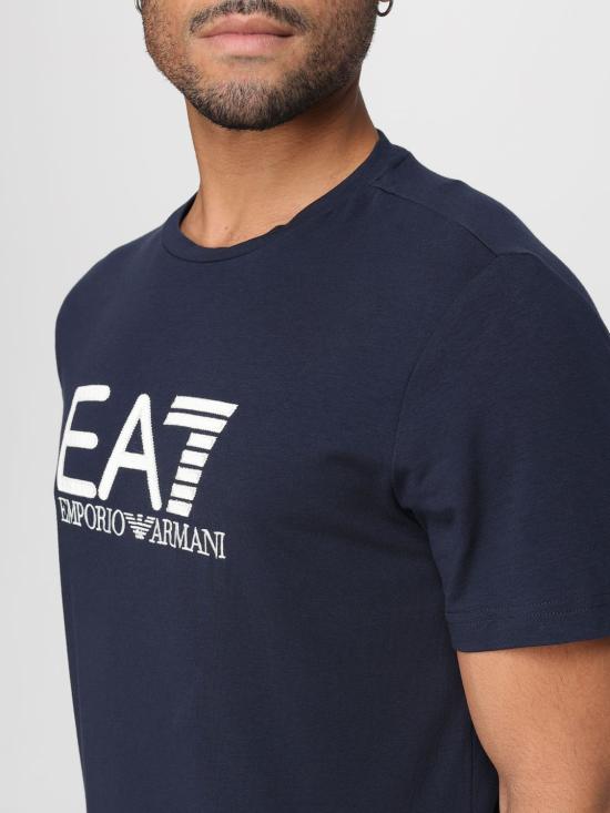 25FW 엠포리오 아르마니 반팔 티셔츠 7M000899AF10373 MB332 Blue - EMPORIO ARMANI