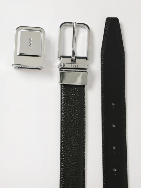 25FW 보스 가죽 벨트 50554470 001 Black - BOSS