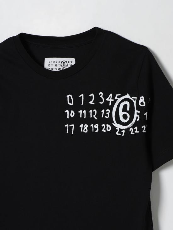 25FW [키즈] MM6 메종마르지엘라 티셔츠 M60897MM02Y M6900 Black - MM6 MAISON MARGIELA