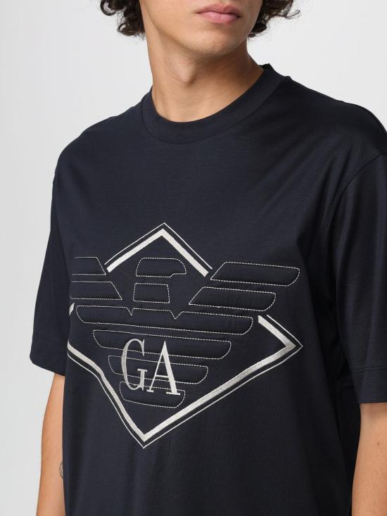 25FW 엠포리오 아르마니 반팔 티셔츠 EM002835AF10761 UB118 Blue - EMPORIO ARMANI