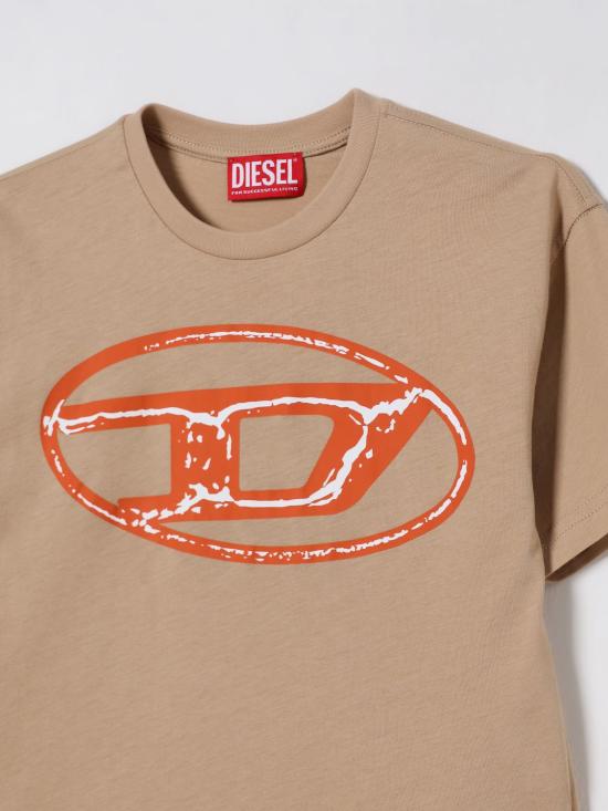 25FW [키즈] 디젤 티셔츠 J02477KYAUN K726 Camel - DIESEL