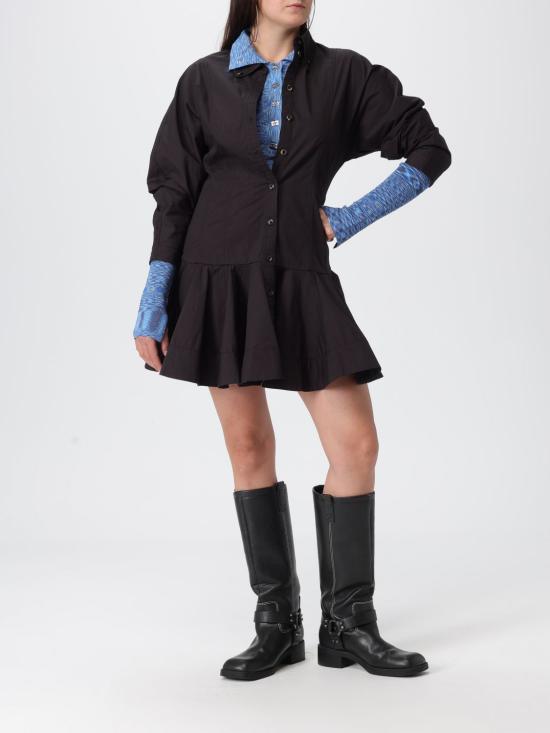 25FW 가니 롱 원피스 W1001 099 Black - GANNI