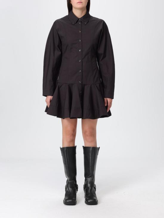 25FW 가니 롱 원피스 W1001 099 Black