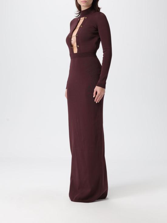 25FW 엘리자베타프랜치 롱 원피스 AM29S EA4 Burgundy - ELISABETTA FRANCHI