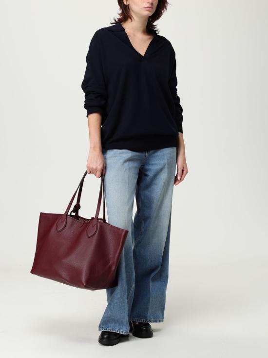 25FW 구찌 딥 브이넥 리브드 커프 울 폴로 스웨터 793883XKFA8 4215 Navy - GUCCI