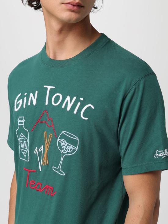 25FW 세인트바쓰 반팔 티셔츠 ARN0004 GIN TONIC LINE 51 EMB 02635I Green - MC2 SAINT BARTH