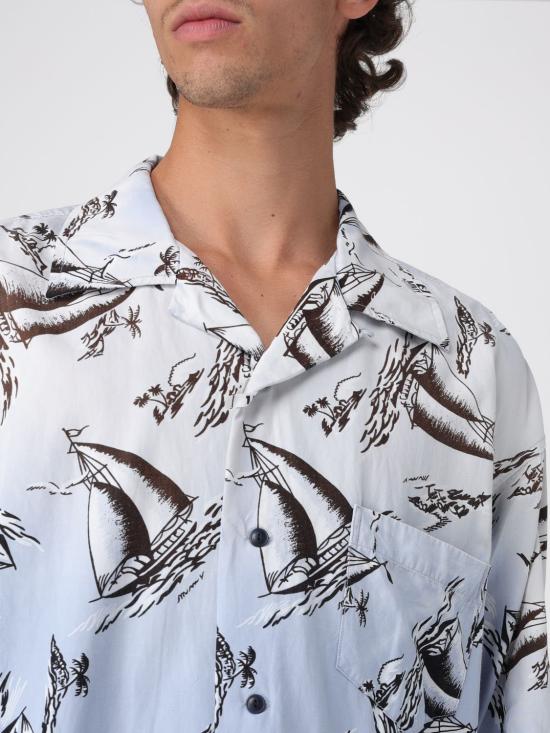 25FW 메종 미하라 야스히로 반팔 셔츠 J14SH187 LTBLUE Navy - MAISON MIHARA YASUHIRO