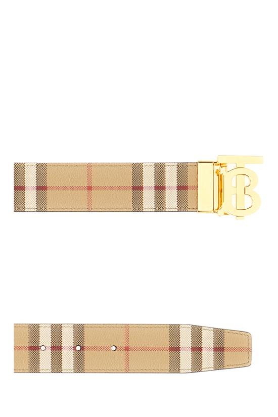 25FW 버버리 리버시블 체크 TB 벨트 8070286 A7586 ARCHIVE BEIGE GOLD - BURBERRY