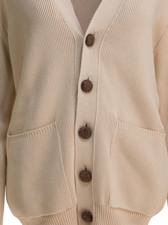 25FW 골든구스 Golden 레터링 가디건 GWP00950P00197255550 Beige - GOLDEN GOOSE