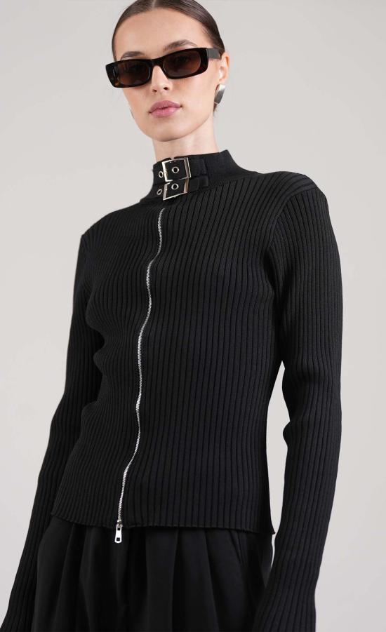  논살란트 레이블 가디건 Nonchalant Label Dion Cardigan Black - NONCHALANT LABEL