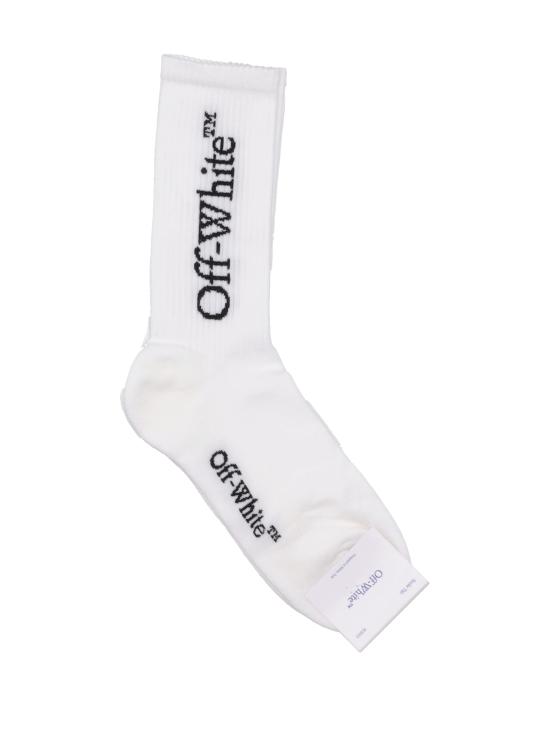 25FW 오프화이트 양말 OMRA085C99KNI001 0110 WHITE BLACK