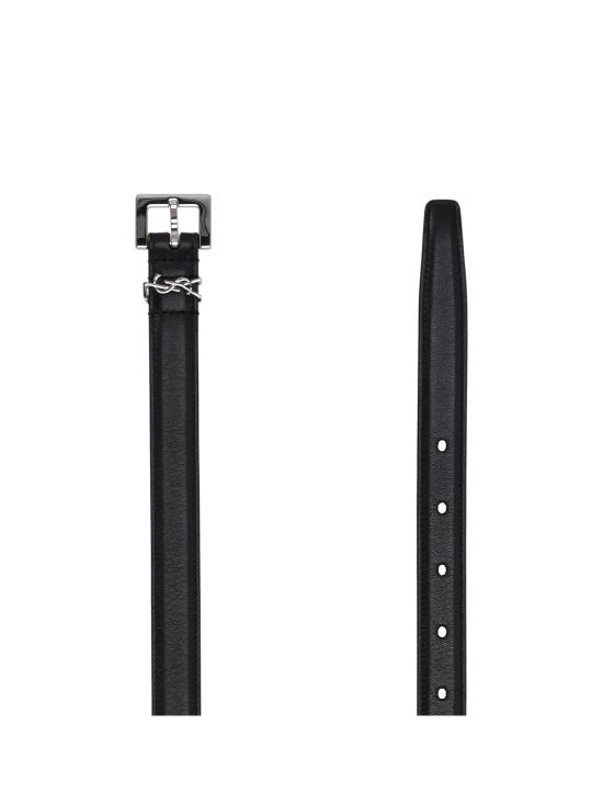 25FW 생로랑 카산드라 씬 스퀘어 버클 벨트 554465BOO0N 1000 NOIR - SAINT LAURENT