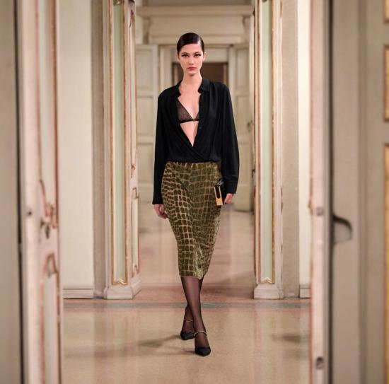 25FW 엘리자베타프랜치 스커트 CB00457E2 110 NERO - ELISABETTA FRANCHI