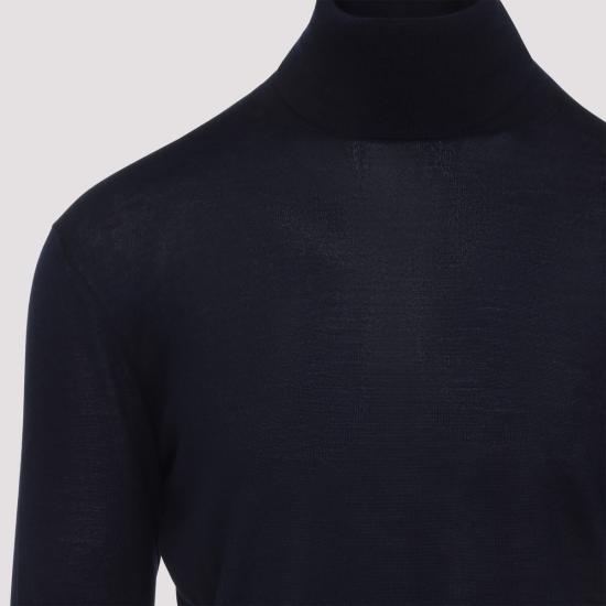 26FW 생로랑 캐시미어 울 실크 터틀넥 844617YAPK2 4100 BLEU NUIT - SAINT LAURENT