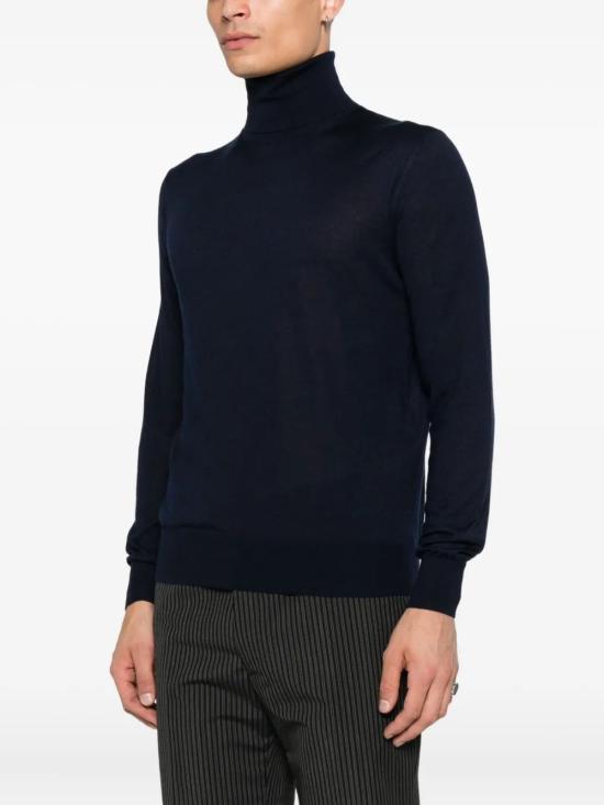 26FW 생로랑 캐시미어 울 실크 터틀넥 844617YAPK2 4100 BLEU NUIT - SAINT LAURENT