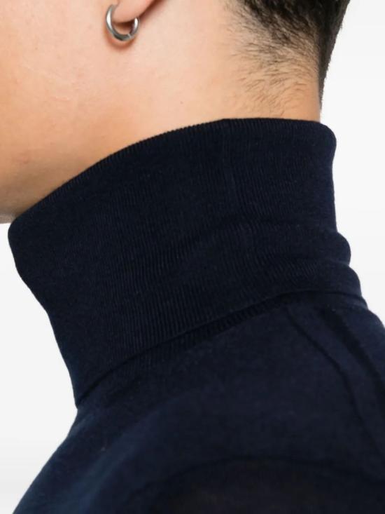 26FW 생로랑 캐시미어 울 실크 터틀넥 844617YAPK2 4100 BLEU NUIT - SAINT LAURENT