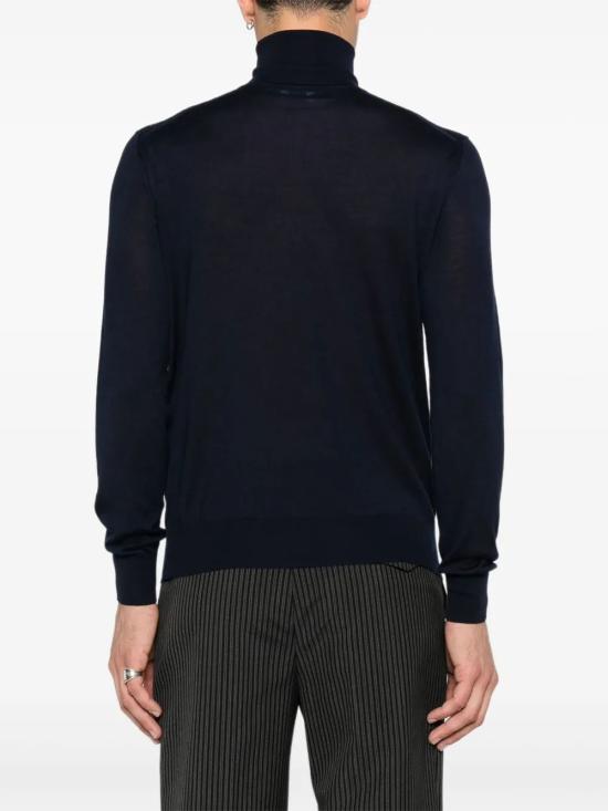 26FW 생로랑 캐시미어 울 실크 터틀넥 844617YAPK2 4100 BLEU NUIT - SAINT LAURENT