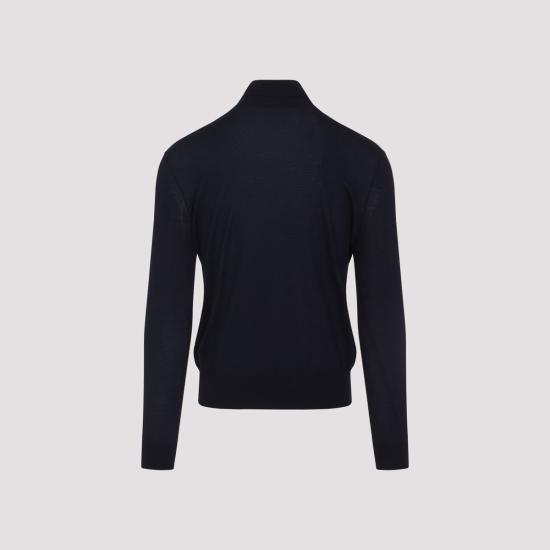 26FW 생로랑 캐시미어 울 실크 터틀넥 844617YAPK2 4100 BLEU NUIT - SAINT LAURENT