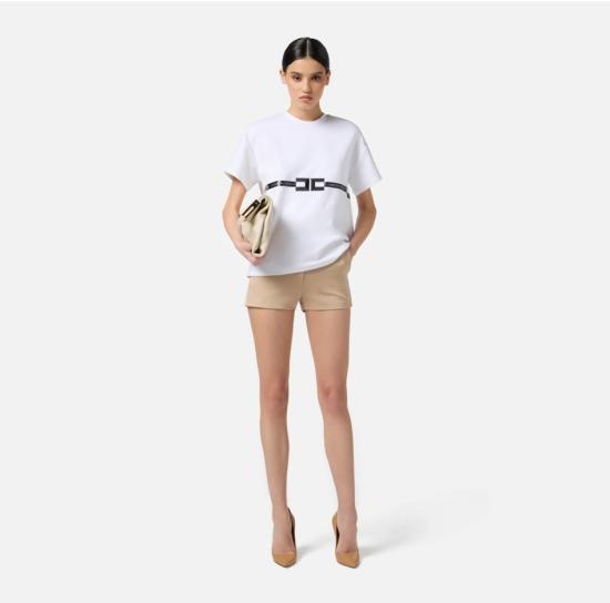 25FW 엘리자베타프랜치 반팔 티셔츠 MA02256E2 270 GESSO - ELISABETTA FRANCHI