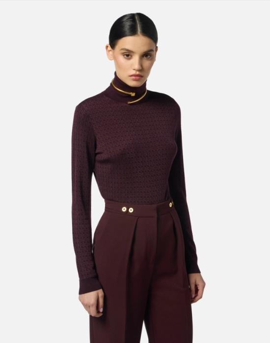 25FW 엘리자베타프랜치 터틀넥 MK23S56E2 EA4 MERLOT - ELISABETTA FRANCHI