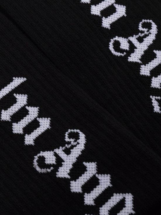 25FW 팜앤젤스 양말 PMRA001C99FAB002 1001 BLACK WHITE - PALM ANGELS