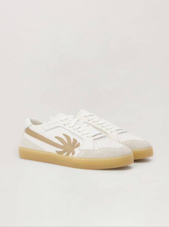 25FW 팜앤젤스 NEW PALM 뉴 팜 1 로우탑 스티커즈 PMIA099F25LEA001 0161 WHITE BEIGE - PALM ANGELS