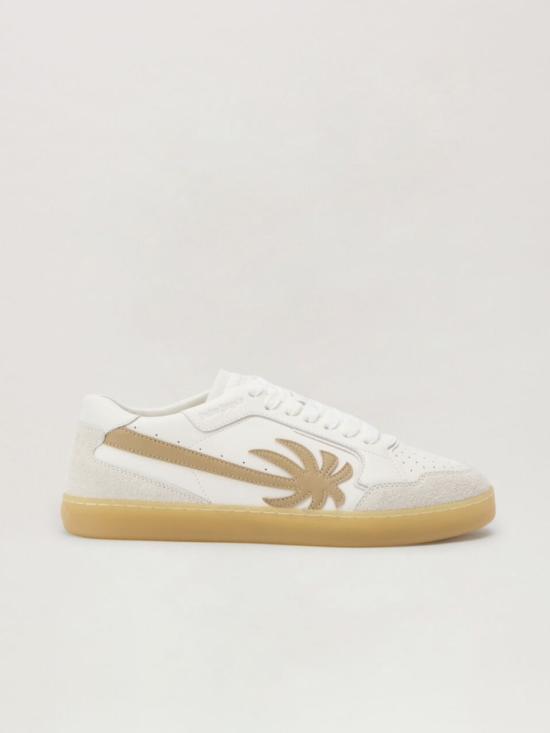 25FW 팜앤젤스 NEW PALM 뉴 팜 1 로우탑 스티커즈 PMIA099F25LEA001 0161 WHITE BEIGE