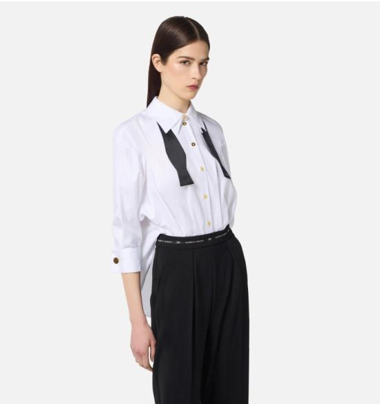 25FW 엘리자베타프랜치 미디 원피스 TU05656E2 221 BIANCO NERO - ELISABETTA FRANCHI