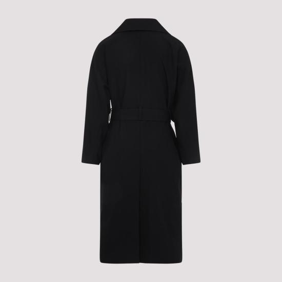 26FW 생로랑 그랑 드 뿌드르 소재 롱 코트 848512Y5J40 1000 - SAINT LAURENT