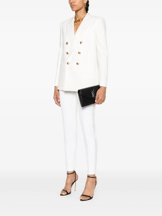 25FW 생로랑 그랑 드 뿌드르 엠보스드 레더 카산드라 마틀라세 체인 지갑 377828BOW02 1000 NOIR - SAINT LAURENT