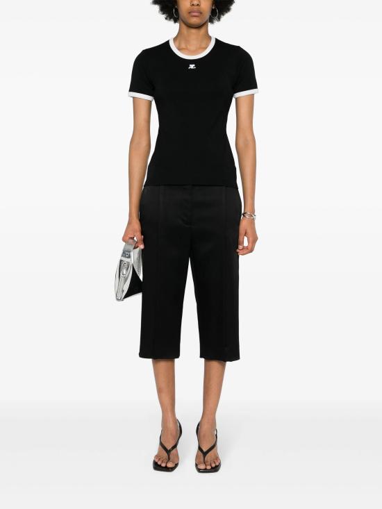 26SS 쿠레쥬 반팔 티셔츠 VESJTS017JS0070 9901 BLACK HERITAGE WHITE - COURREGES