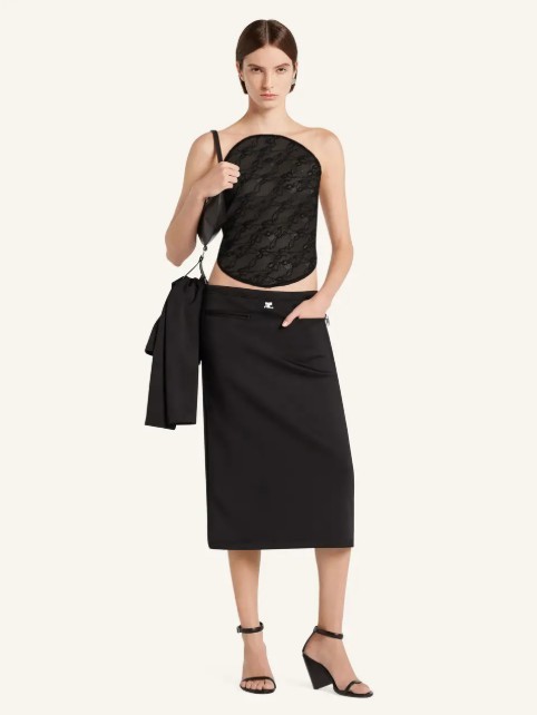 25FW 쿠레쥬 바디수트 티셔츠 325JBD143PA0132 9999 BLACK - COURREGES