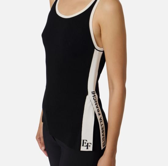 25FW 엘리자베타프랜치 반팔 티셔츠 TK51S56E2 EF3 NERO MILK - ELISABETTA FRANCHI