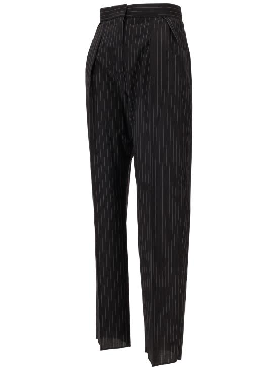 26FW 막스마라 스트레이트 팬츠 2521136021600SESAMO 002 NERO BIANCO - MAX MARA
