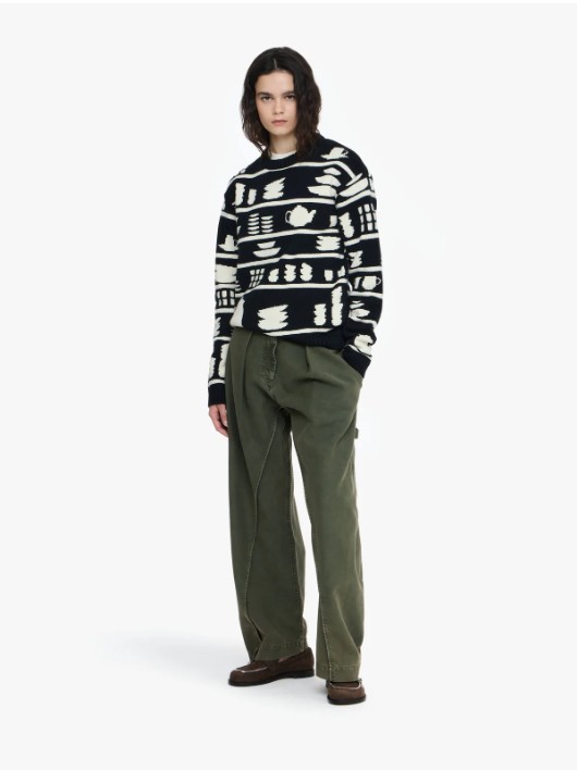 25FW JW앤더슨 탑 KW1490YN0379 901 BLACK WHITE - JW ANDERSON