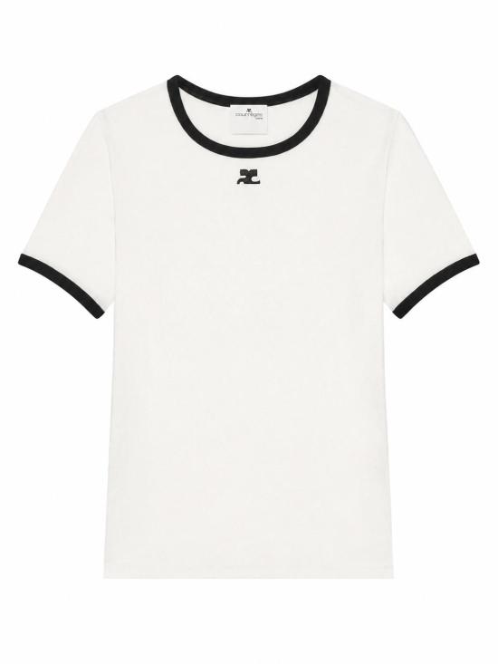 26FW 쿠레쥬 반팔 티셔츠 VESJTS017JS0070 0098 HERITAGE WHITE BLACK