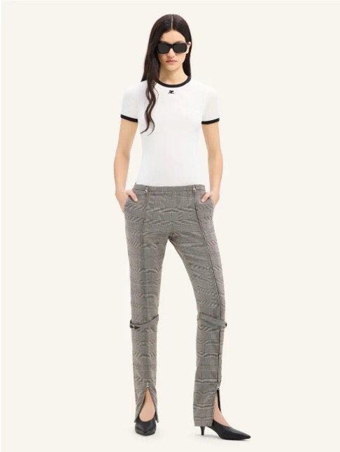 25FW 쿠레쥬 반팔 티셔츠 VESJTS017JS0070 0098 HERITAGE WHITE BLACK - COURREGES