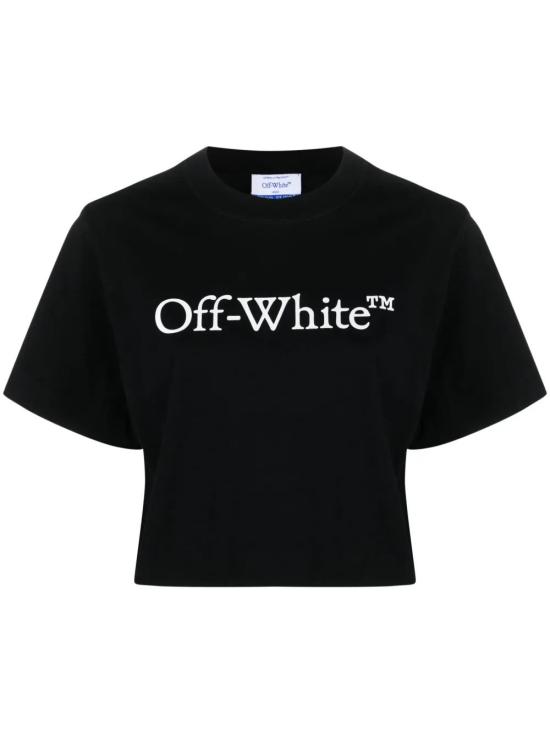 25FW 오프화이트 반팔 티셔츠 OWAA090C99JER004 1001 BLACK WHITE