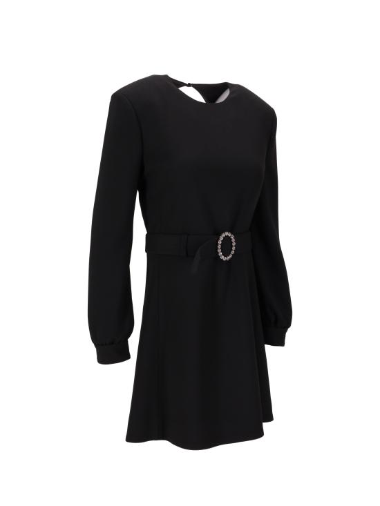 25FW 생로랑 미디 원피스 819619Y012W 1000 NOIR - SAINT LAURENT