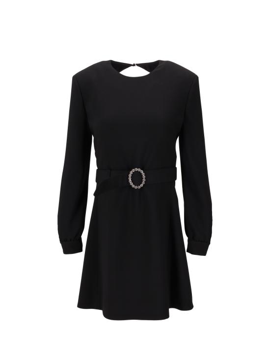 25FW 생로랑 미디 원피스 819619Y012W 1000 NOIR