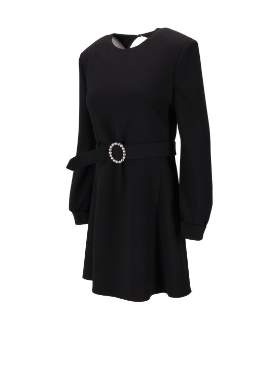 25FW 생로랑 미디 원피스 819619Y012W 1000 NOIR - SAINT LAURENT