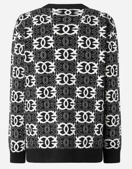 25FW 핑코 가디건 106042A2YD ZZ2 NERO BIANCO - PINKO