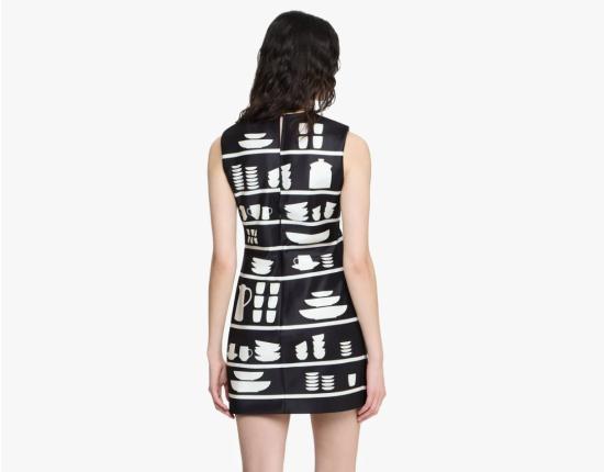 25FW JW앤더슨 미디 원피스 DR0505PG1839 901 BLACK WHITE - JW ANDERSON